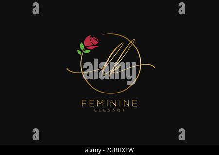 LK Feminine logo beauty monogram and elegant logo design, handwriting logo of initial signature, wedding, fashion, floral and botanical with creative Stock Vector
