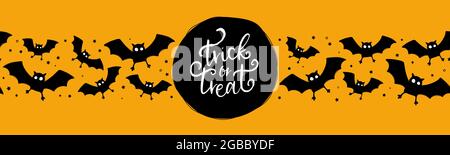 Cute hand drawn Halloween seamless pattern, spooky design, great for textiles, wrappers, cards, invitations, banners, wallpapers - vector design Stock Vector