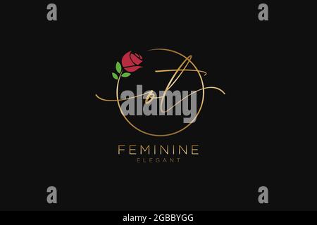 OT Feminine logo beauty monogram and elegant logo design, handwriting logo of initial signature, wedding, fashion, floral and botanical with creative Stock Vector