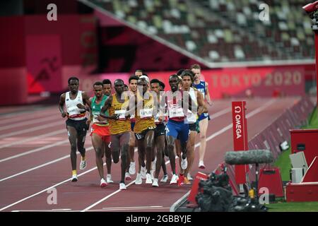 Tokyo, Japan. Tokyo, Japan. 3rd Aug 2021. 3rd August 2021; Olympic Stadium, Tokyo, Japan: Tokyo 2020 Olympic summer games day 11; Mens 5000m heats for qualifying: Credit: Action Plus Sports Images/Alamy Live News Credit: Action Plus Sports Images/Alamy Live News Stock Photo