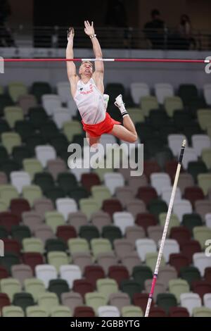 LISEK Piotr (POL), AUGUST 3, 2021 - Athletics : Men's Pole Vault Final during the Tokyo 2020 Olympic Games at the National Stadium in Tokyo, Japan. (Photo by Naoki Nishimura/AFLO SPORT) Stock Photo