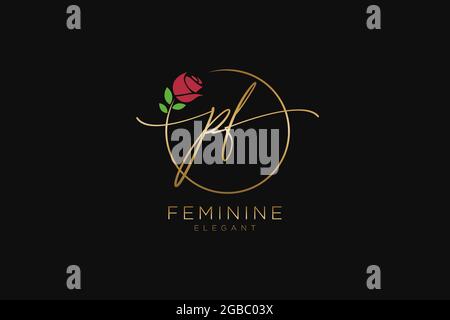 PF Feminine logo beauty monogram and elegant logo design, handwriting logo of initial signature, wedding, fashion, floral and botanical with creative Stock Vector