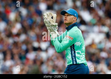 LONDON, ENGLAND - AUGUST 02: Sam Billings of Oval Invincibles during The Hundred between Oval Invincible Men and Welsh Fire Men at Kia Oval Stadium , Stock Photo