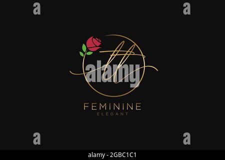 TT Feminine logo beauty monogram and elegant logo design, handwriting logo of initial signature, wedding, fashion, floral and botanical with creative Stock Vector