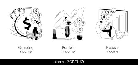 Capital gain abstract concept vector illustrations. Stock Vector