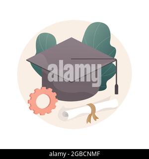 Graduation abstract concept vector illustration. Stock Vector