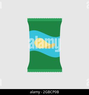 Chips potato pack vector icons for web design Stock Vector