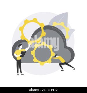 Cloud engineering abstract concept vector illustration. Stock Vector