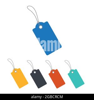 Colourful hanging price tags. Can be used for sales and promotions. Stock vector isolated Stock Vector