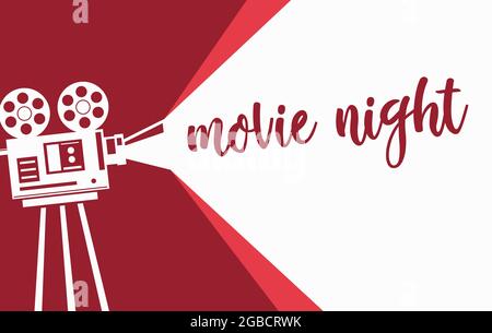Movie night. Home cinema watching. Cartoon vector illustration Stock Vector