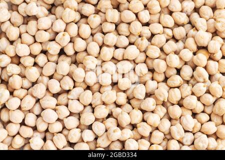 Background and texture of dry raw organic chickpeas top view Stock Photo