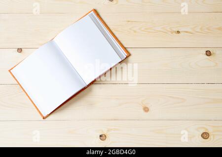 Binder notebook on wooden table Stock Photo