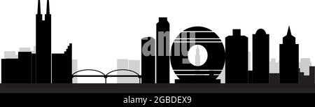 guangzhou china illustration skyline Stock Vector