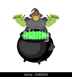 Evil witch isolated. Angry sorceress. vector illustration Stock Vector