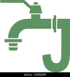 Faucet icon with letter J logo design vector template Stock Vector
