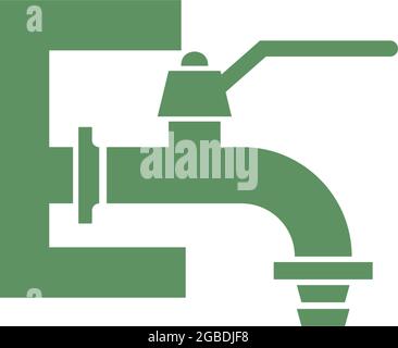 Faucet icon with letter E logo design vector template Stock Vector