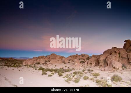 valle de las rocas chile in the evening Stock Photo