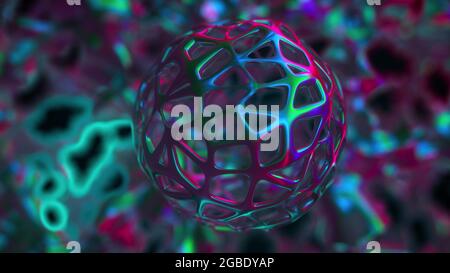 Rainbow glass composition, 3d rendering. Computer generated abstract background. Stock Photo