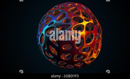 Rainbow glass composition, 3d rendering. Computer generated abstract background. Stock Photo
