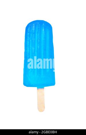 Blueberry Popsicle Isolated On White Background With Clipping Path Stock Photo