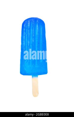Blueberry Popsicle Isolated On White Background With Clipping Path Stock Photo