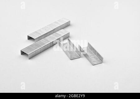 Stapler Pins Isolated On White Background Stock Photo