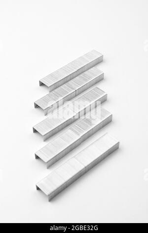 Staple Pins Isolated On White Background Stock Photo