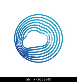 logo or icon cloud with white background,vector graphic Stock Vector