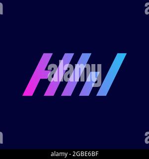 logo or icon letter HW on dark background,vector graphic Stock Vector