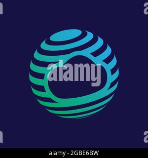 logo or icon cloud with dark background,vector graphic Stock Vector