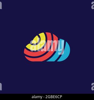 logo or icon cloud goal on dark background,vector graphic Stock Vector