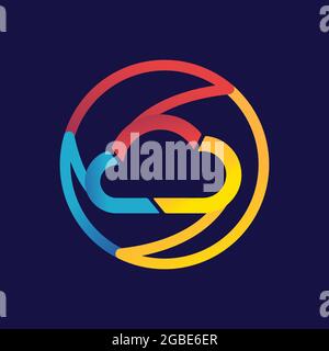 logo or icon cloud with dark background,vector graphic Stock Vector