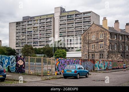 Linksview House, 1960's brutalist architecture, in Leith Edinburgh, Scotland, UK. Stock Photo