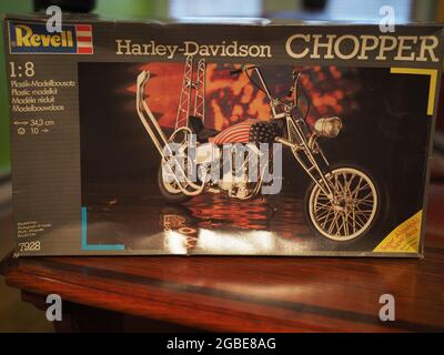 Harley-Davidson box by Revell, scale model 1/8 Stock Photo