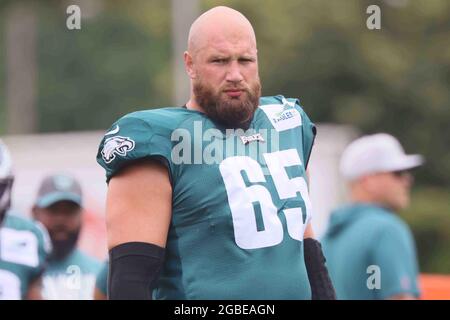 Philadelphia Eagles offensive tackle Lane Johnson (65) walks off the field  against the New York Giants during an NFL football game Sunday, Dec. 11,  2022, in East Rutherford, N.J. (AP Photo/Adam Hunger