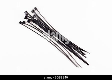 Cable ties strap isolated on white background with clipping path Stock Photo