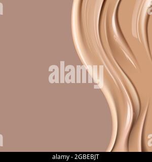 Realistic foundation creamy texture for beauty products ad, 3d effect Stock Vector