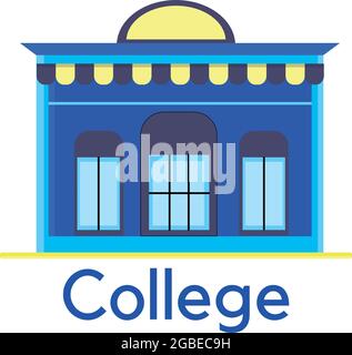 Isolated flat college building icon Stock Vector