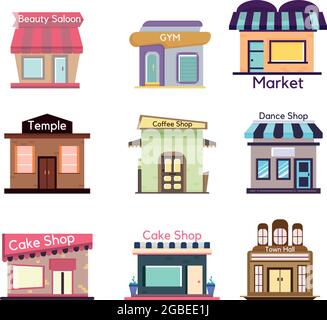 Set of different flat store icons Stock Vector Image & Art - Alamy