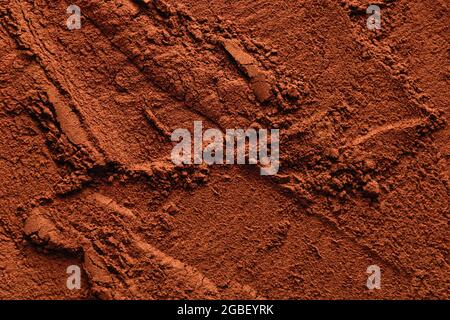 Natural cocoa powder textured background, copy space Stock Photo