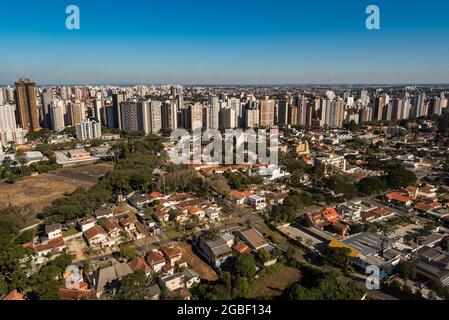 Skyline of Curitiba City With Apartment Buildings in the Horizon Stock Photo