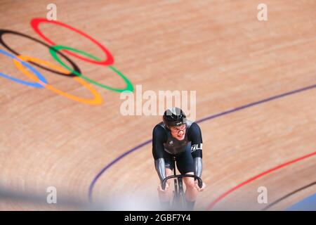 Sam Webster (NZL), AUGUST 3, 2021 - Cycling : Men's Team Sprint Qualifying during the Tokyo 2020 Olympic Games  at the Izu Velodrome in Shizuoka, Japan. (Photo by Shutaro Mochizuki/AFLO) Stock Photo