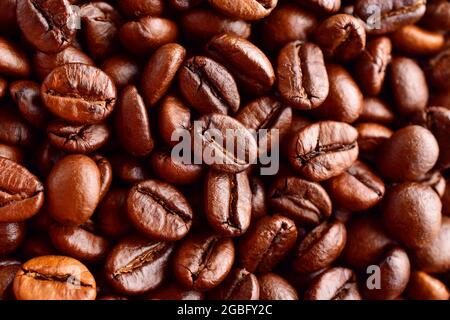 Top View Of Roasted Coffee Beans Stock Photo