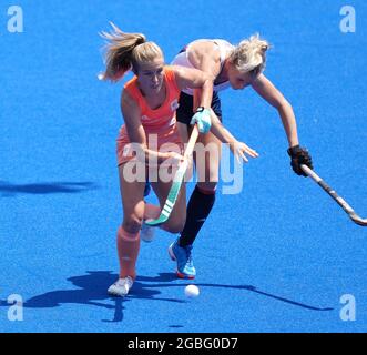 Tokyo, Japan. 4th Aug, 2021. Xan Gerdien de Waard of the Netherlands competes during the women's semifinal of hockey between the Netherlands and Great Britain at the Tokyo 2020 Olympic Games in Tokyo, Japan, Aug. 4, 2021. Credit: Yang Shiyao/Xinhua/Alamy Live News Stock Photo