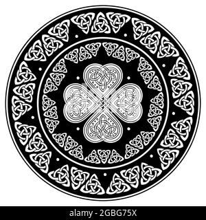 Celtic shield, decorated with a ancient European pattern Stock Vector