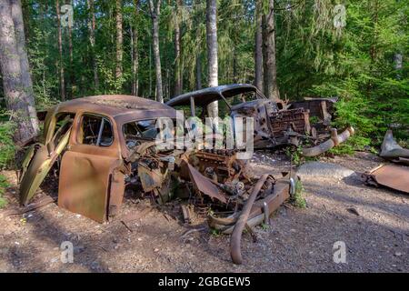 ar junkyard near ryd in sweden Stock Photo