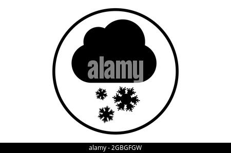 Weather icon of cloud with snow, vector illustration. Sticky symbol of forecast. Meteorological infographics sign. Web icon vector design. EPS10. Stock Vector