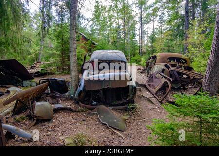 ar junkyard near ryd in sweden Stock Photo