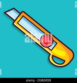cutter knife isolated cartoon vector illustration in flat style Stock Vector