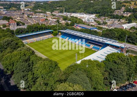Halifax Town Football Club The Shay Stadium Construction Aerial Drone Photo Photography Image from the air west yorkshire Stock Photo